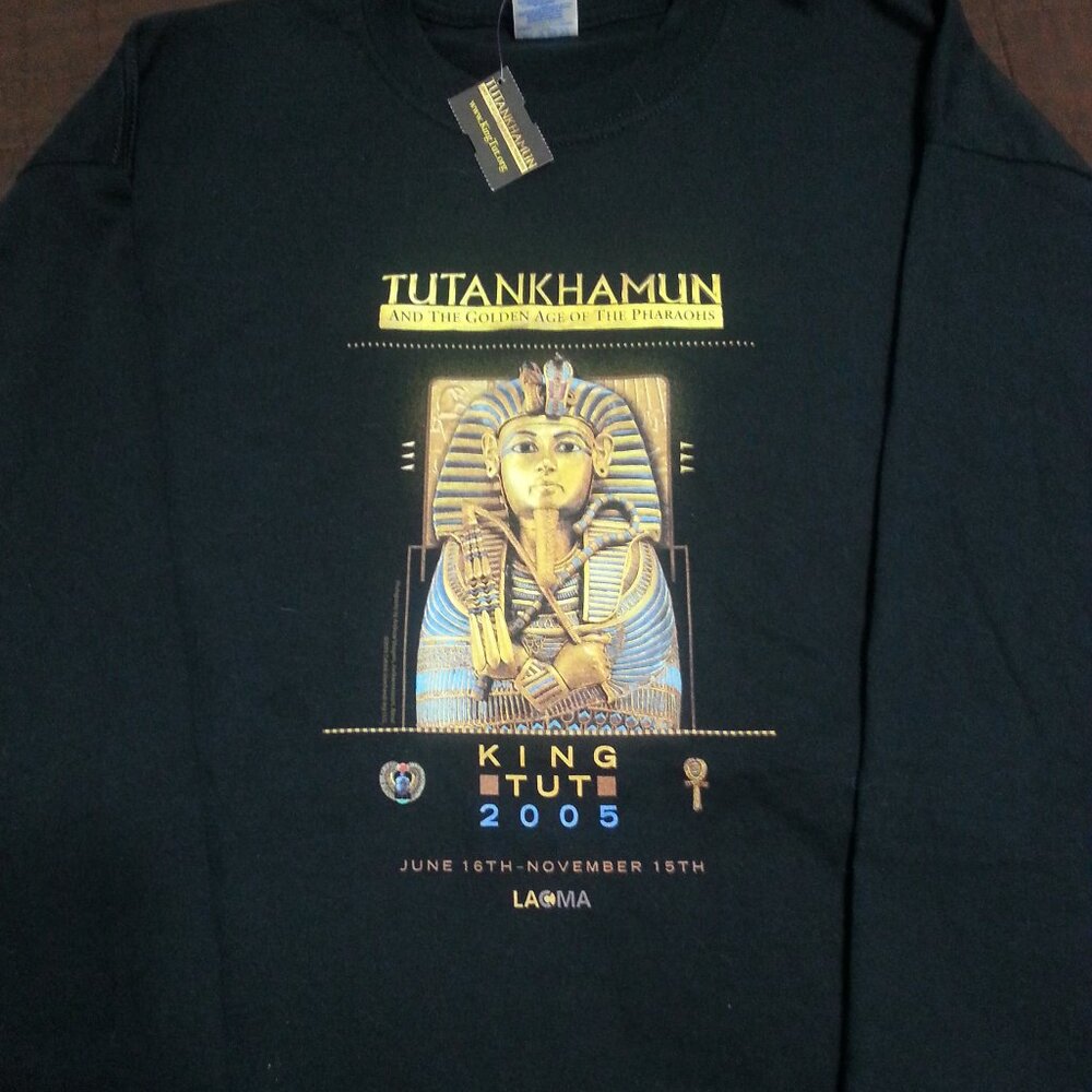 King Tut Shirt Men's XL Black Long Sleeve Tutankhamun